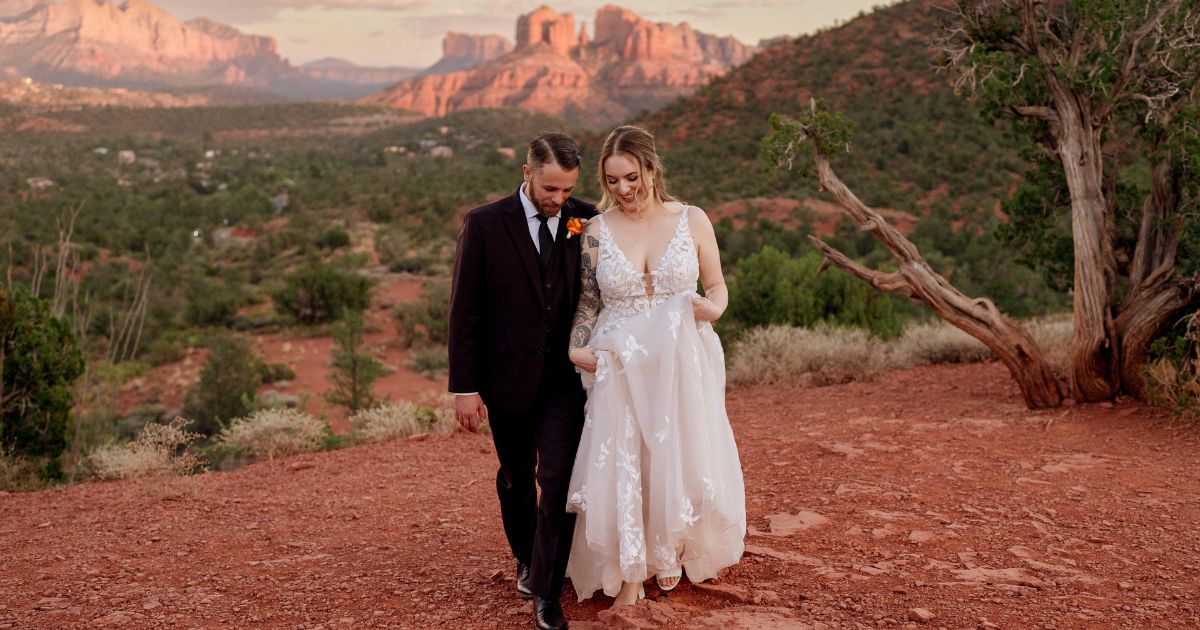 Sunset Sedona Elopement at Lovers Knoll | Elopement Photographer | Maya ...