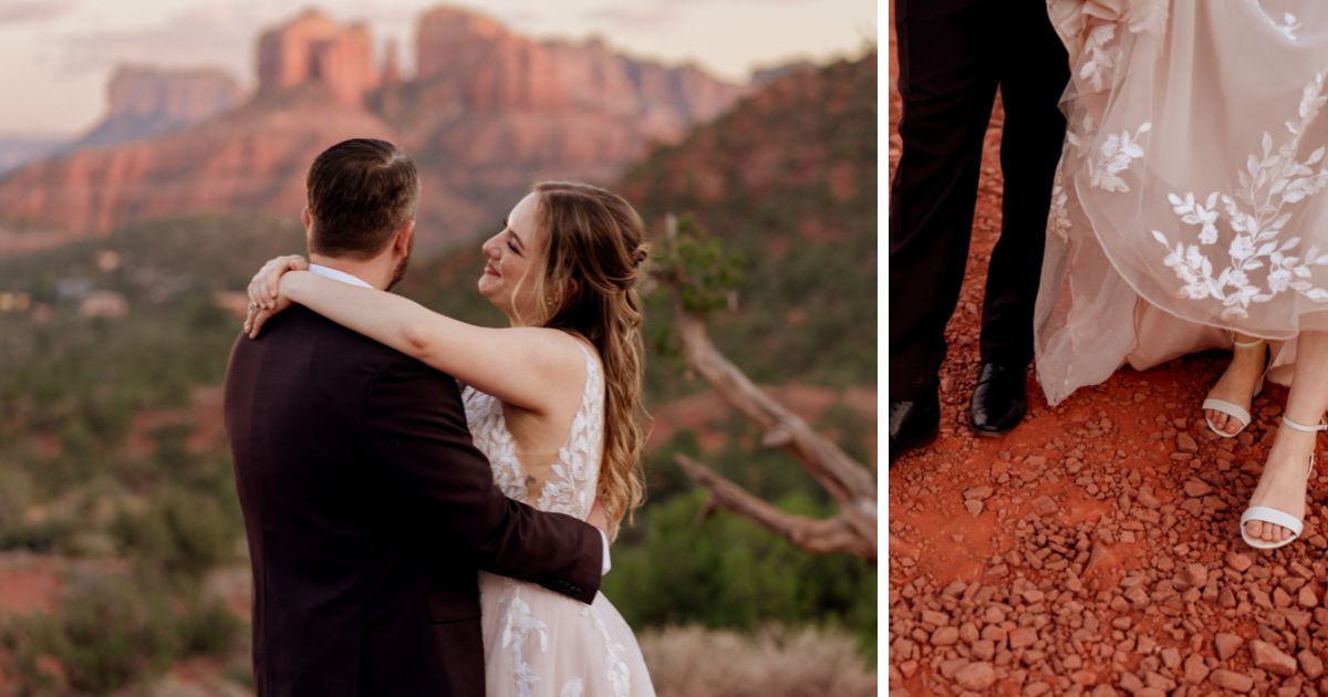 Sunset Sedona Elopement at Lovers Knoll | Elopement Photographer | Maya ...