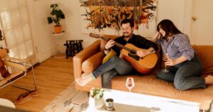 A couple poses at their home in Phoenix, Arizona.