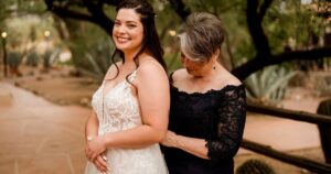 A bride gets ready for her Tucson wedding at Wildhorse Ranch. 