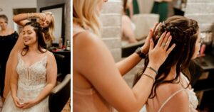 A bride gets ready for her Tucson wedding at Wildhorse Ranch. 