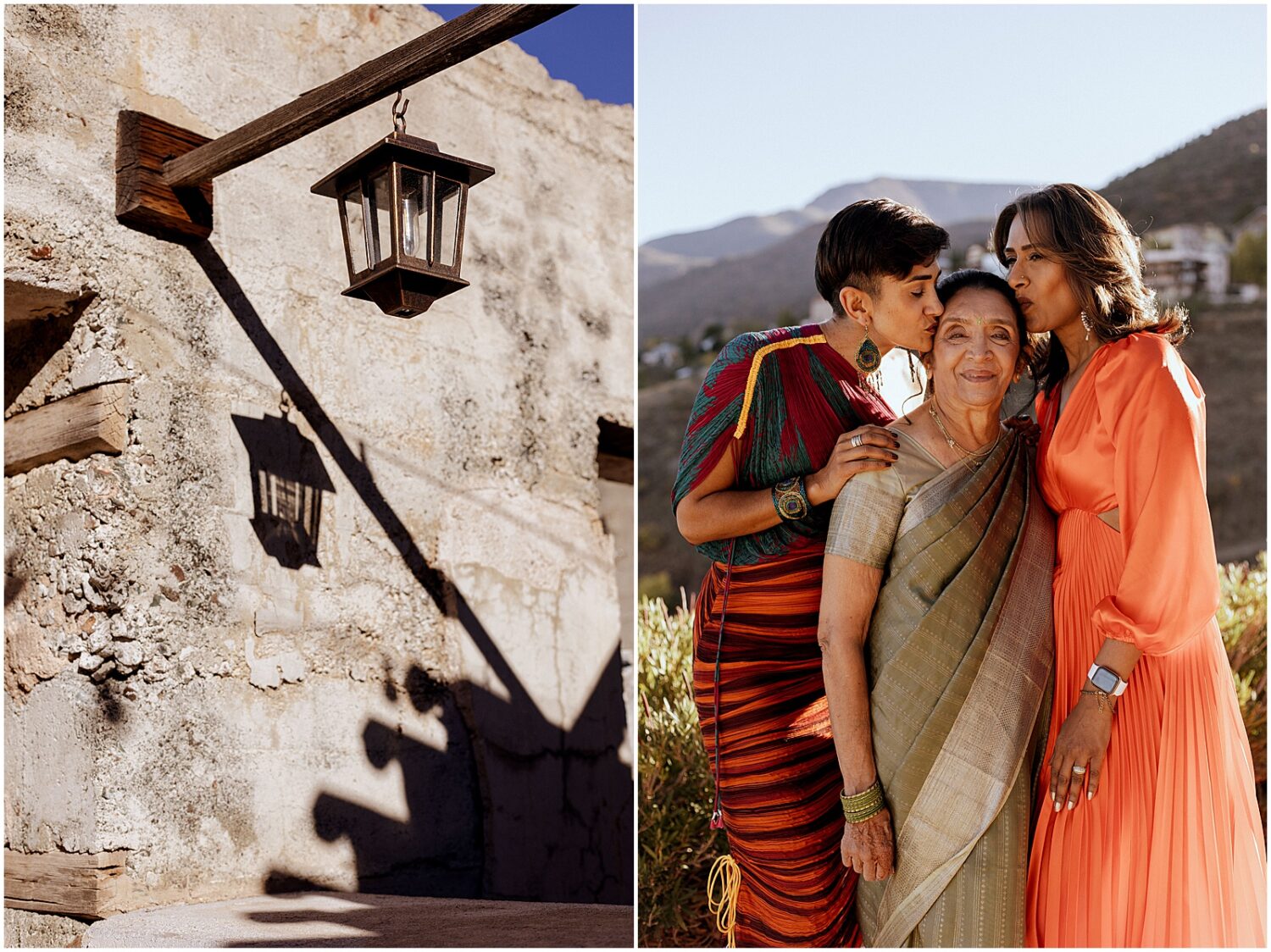 Family members pose on a Jerome rooftop before a wedding.