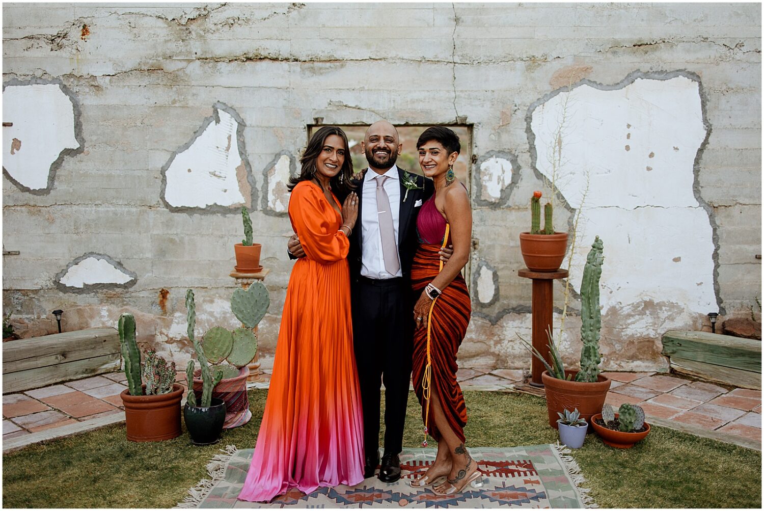 A groom poses with family members after a wedding at the Little Daisy Jerome.