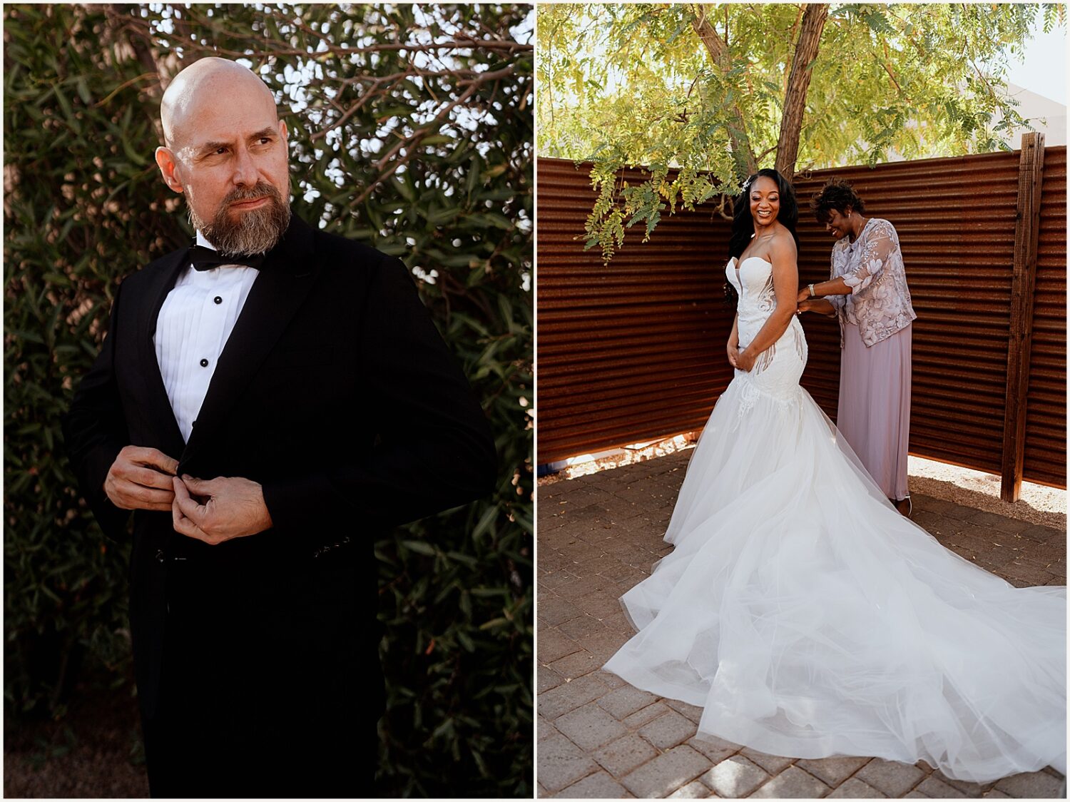 A groom poses for an Arizona wedding photographer.