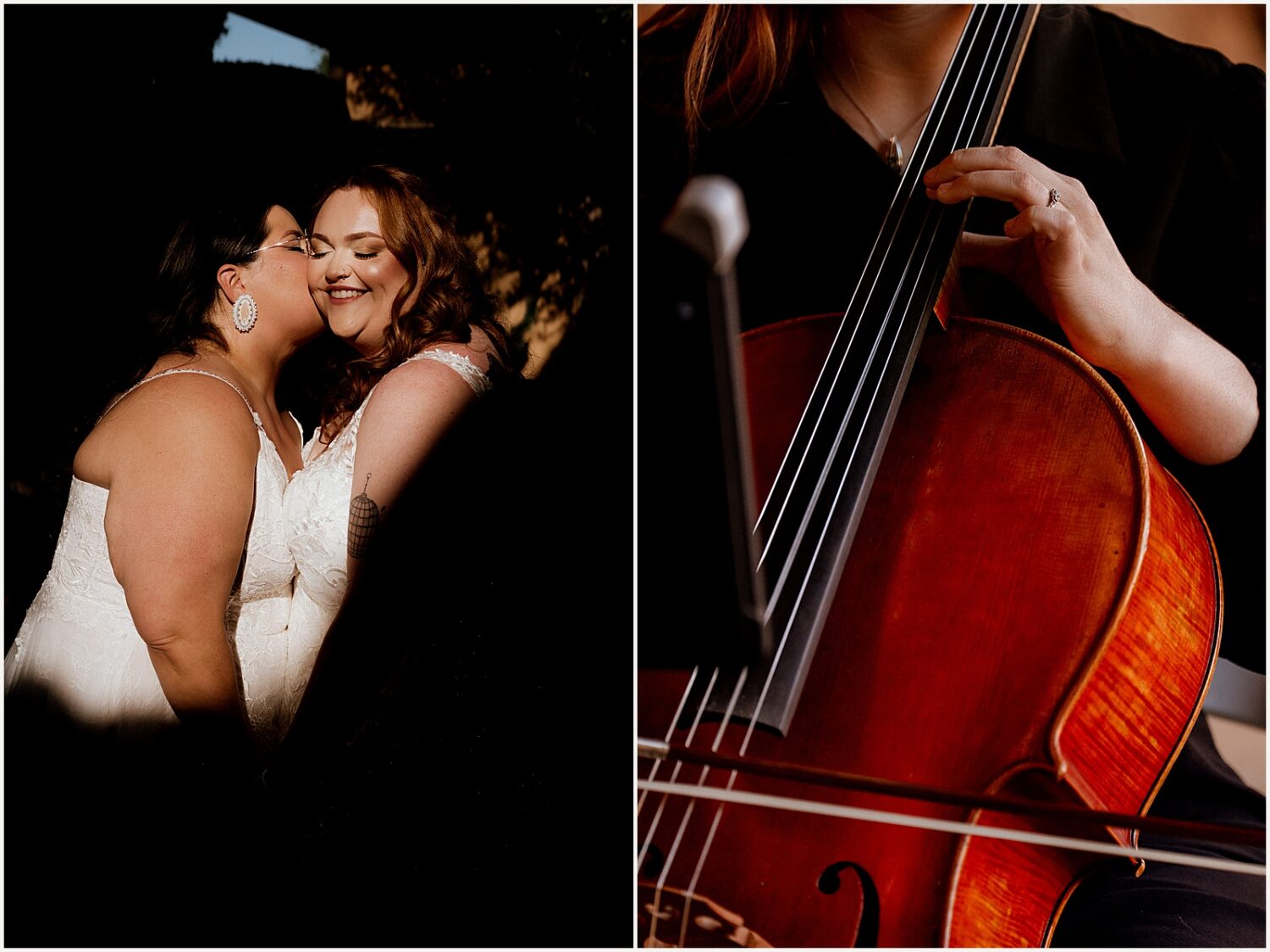 A cellist plays at an Arizona wedding.