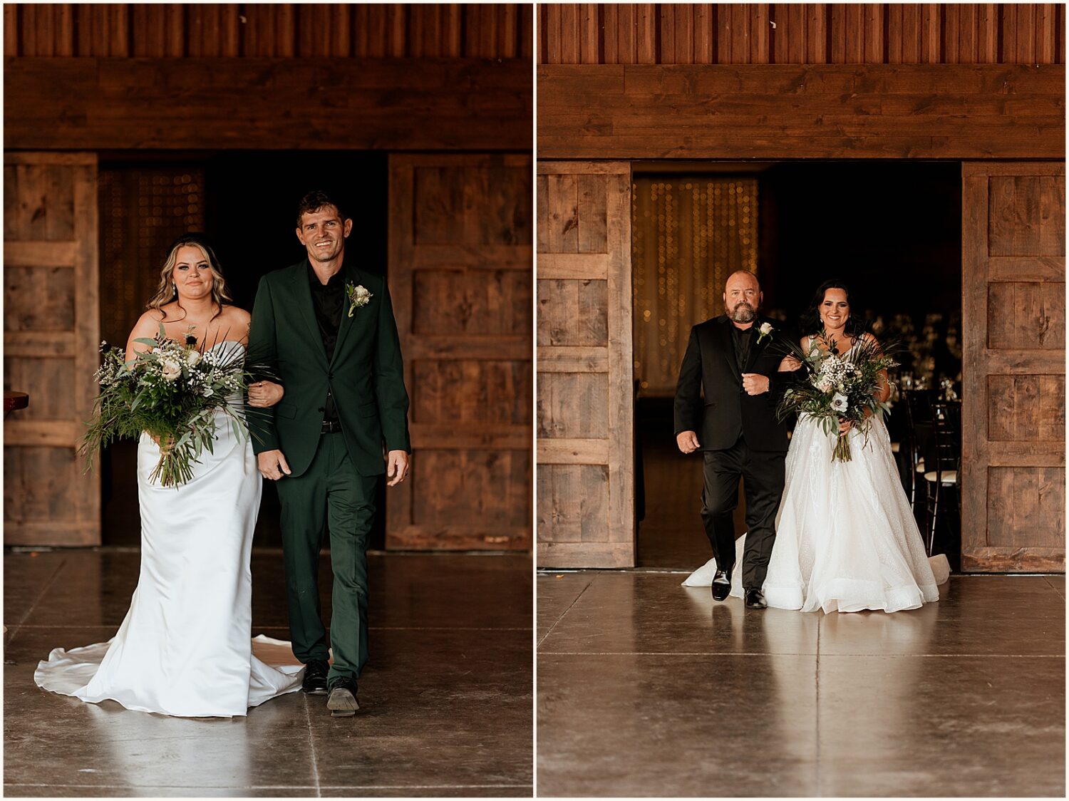 A bride's father walks her up the aisle at her Arizona wedding.