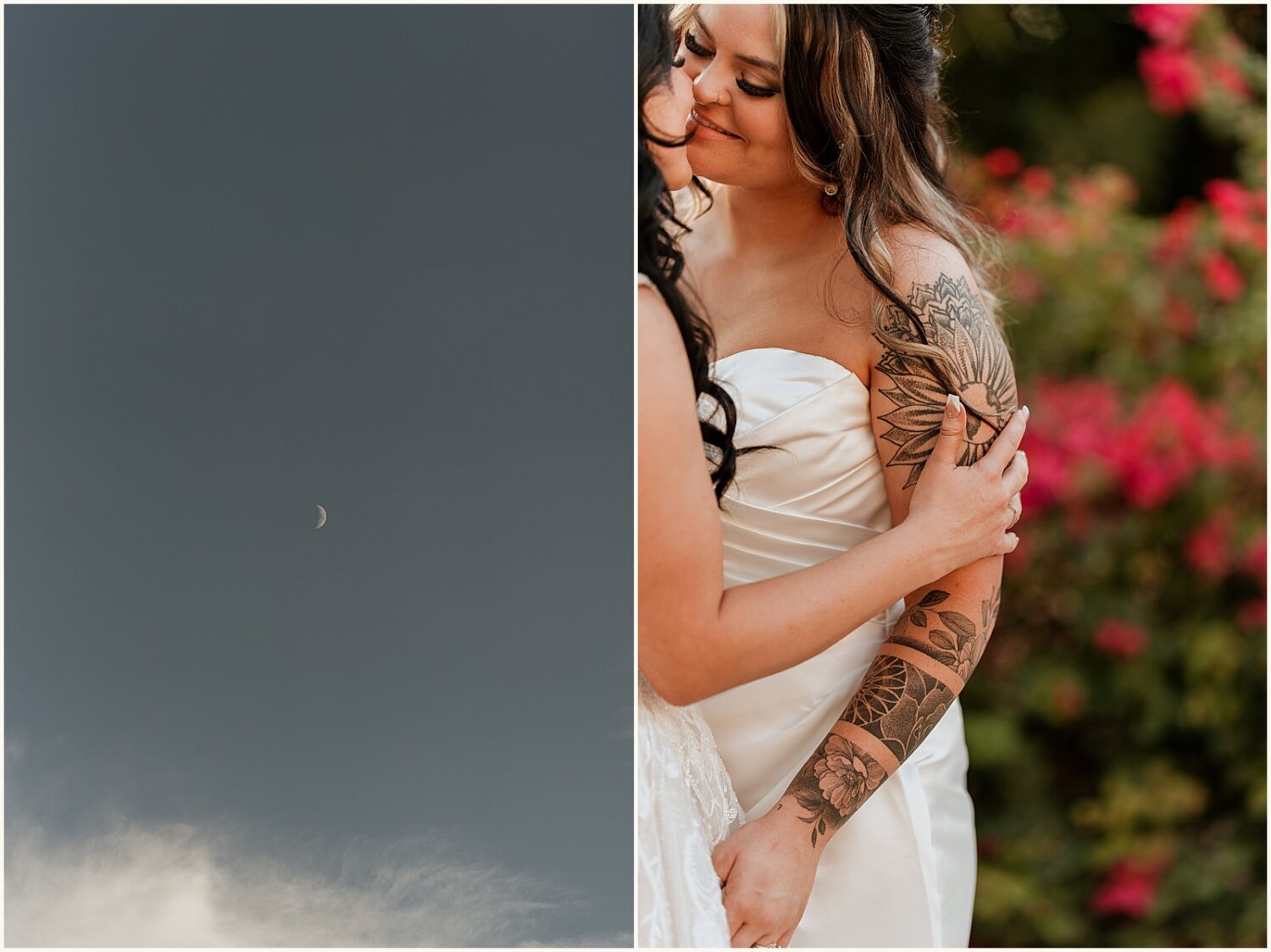 A moon rises over a wedding at Superstition Manor.
