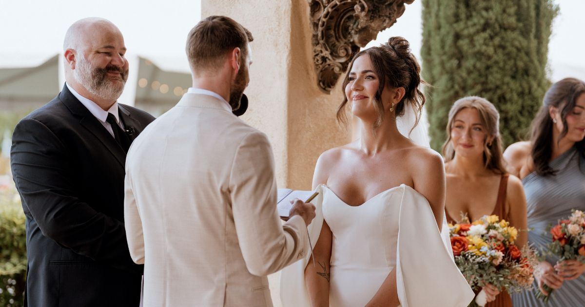 Bride and groom at their wedding at Alcantara Vineyard & Winery in Cottonwood, Arizona